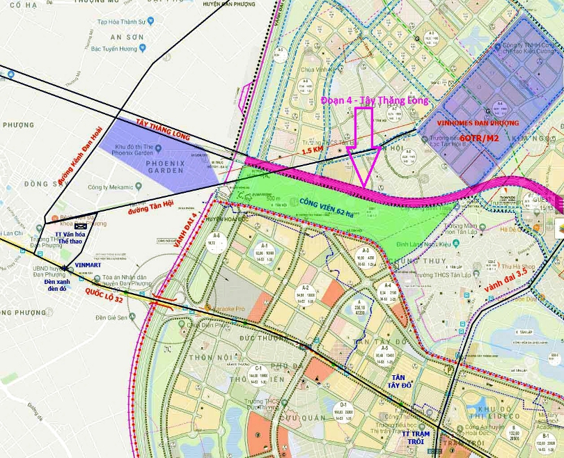 Đại lộ Tây Thăng Long tới Vinhomes Đan Phượng- Cập nhật mới nhất 2021
